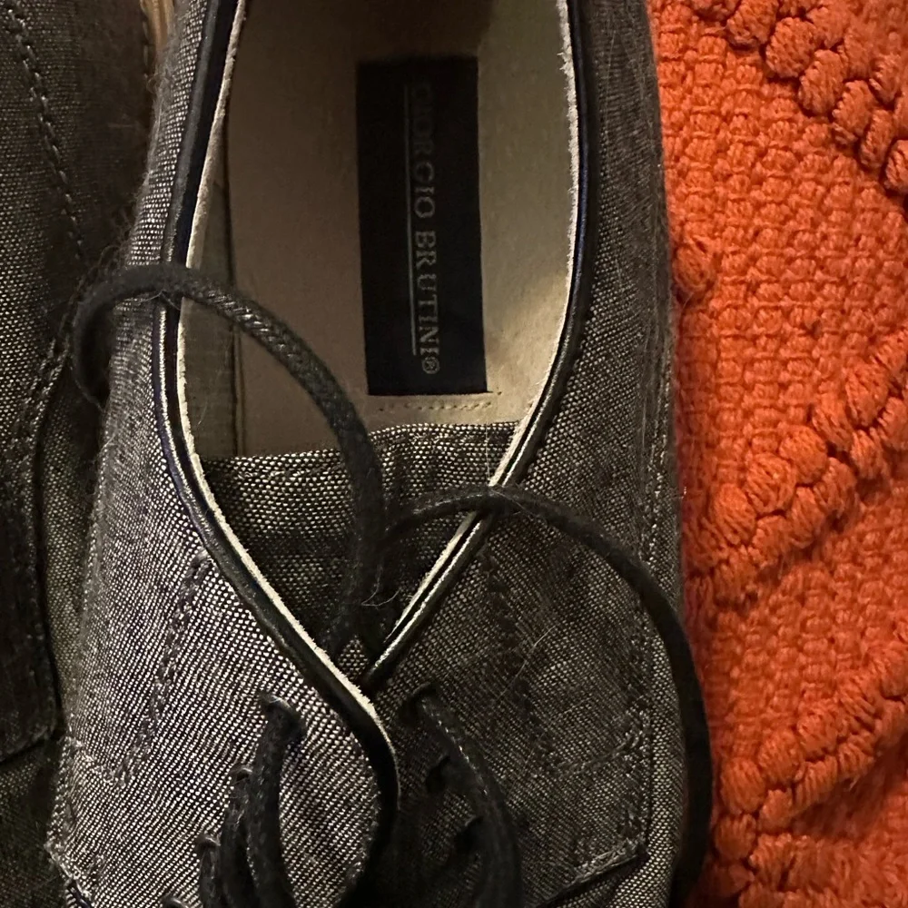 Georgio Brutini Men’s Canvas Lace up Oxford Gray/Black Size 11 - Picture 6 of 6